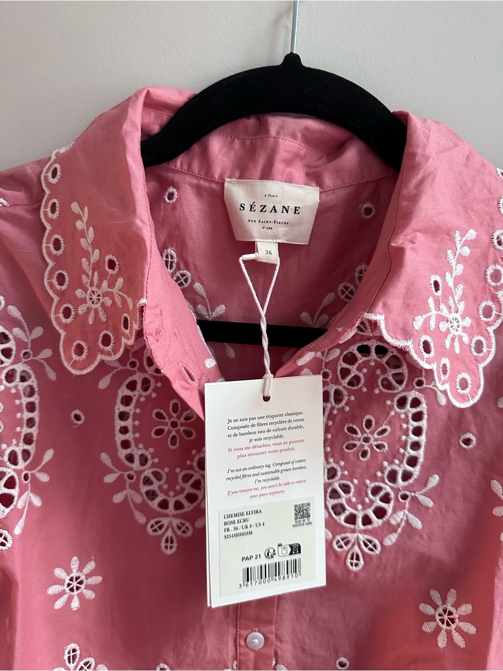 NWT Sezane Elvira Blouse - Picture 5 of 8
